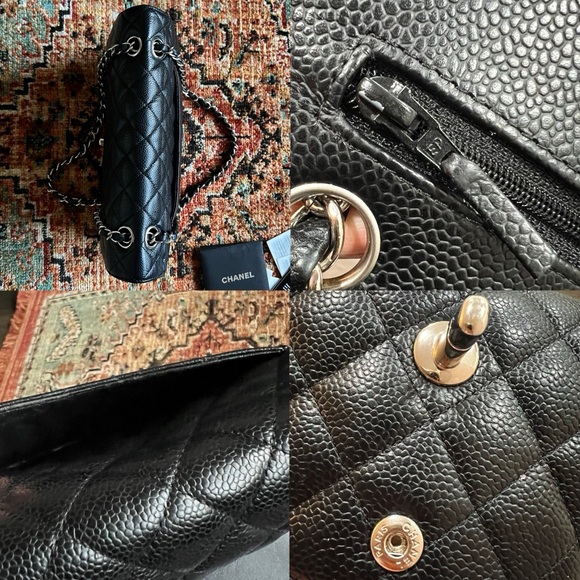 Chanel Classic Medium Black Caviar Double Flap Bag - Picture 9 of 12